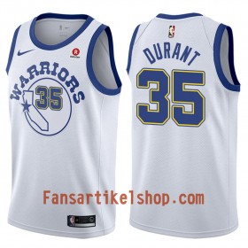NBA Golden State Warriors Trikot Kevin Durant 35 Nike 2017-18 Hardwood Classics Weiß Swingman - Herren